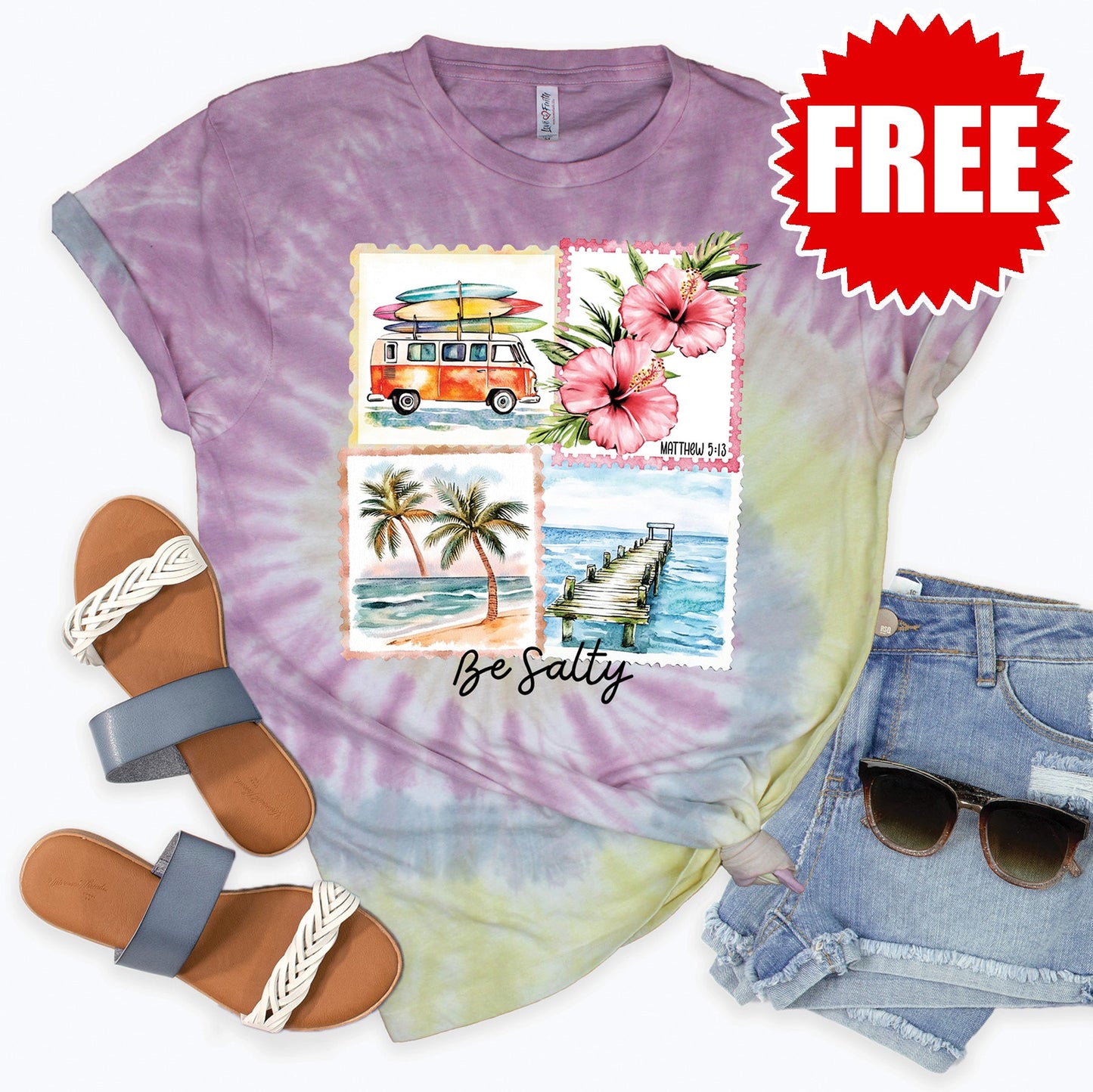 Be Salty Tee - Desert Rose Tie Dye - 0