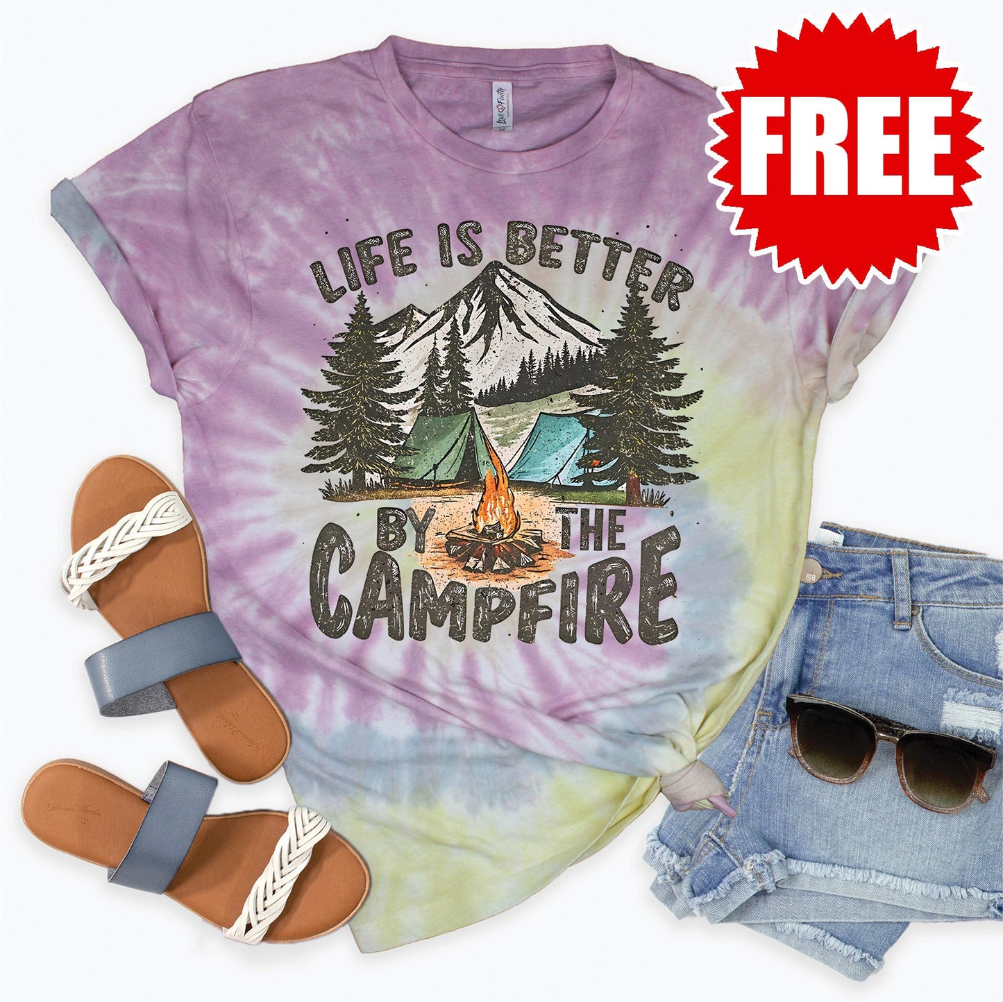 Life is Better Tee - Desert Rose Tie Dye - 0