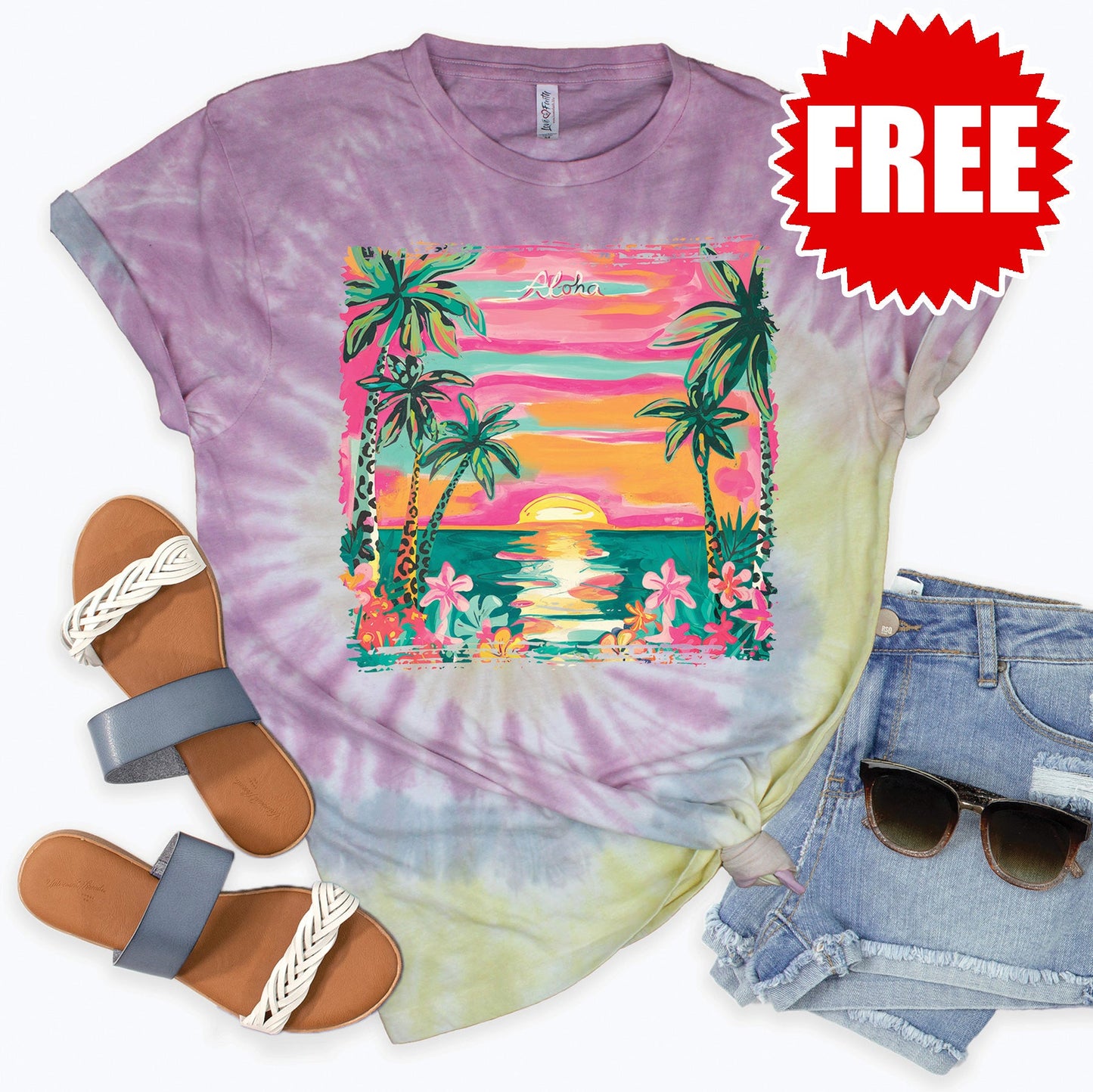 Aloha Tee - Desert Rose Tie Dye - 0