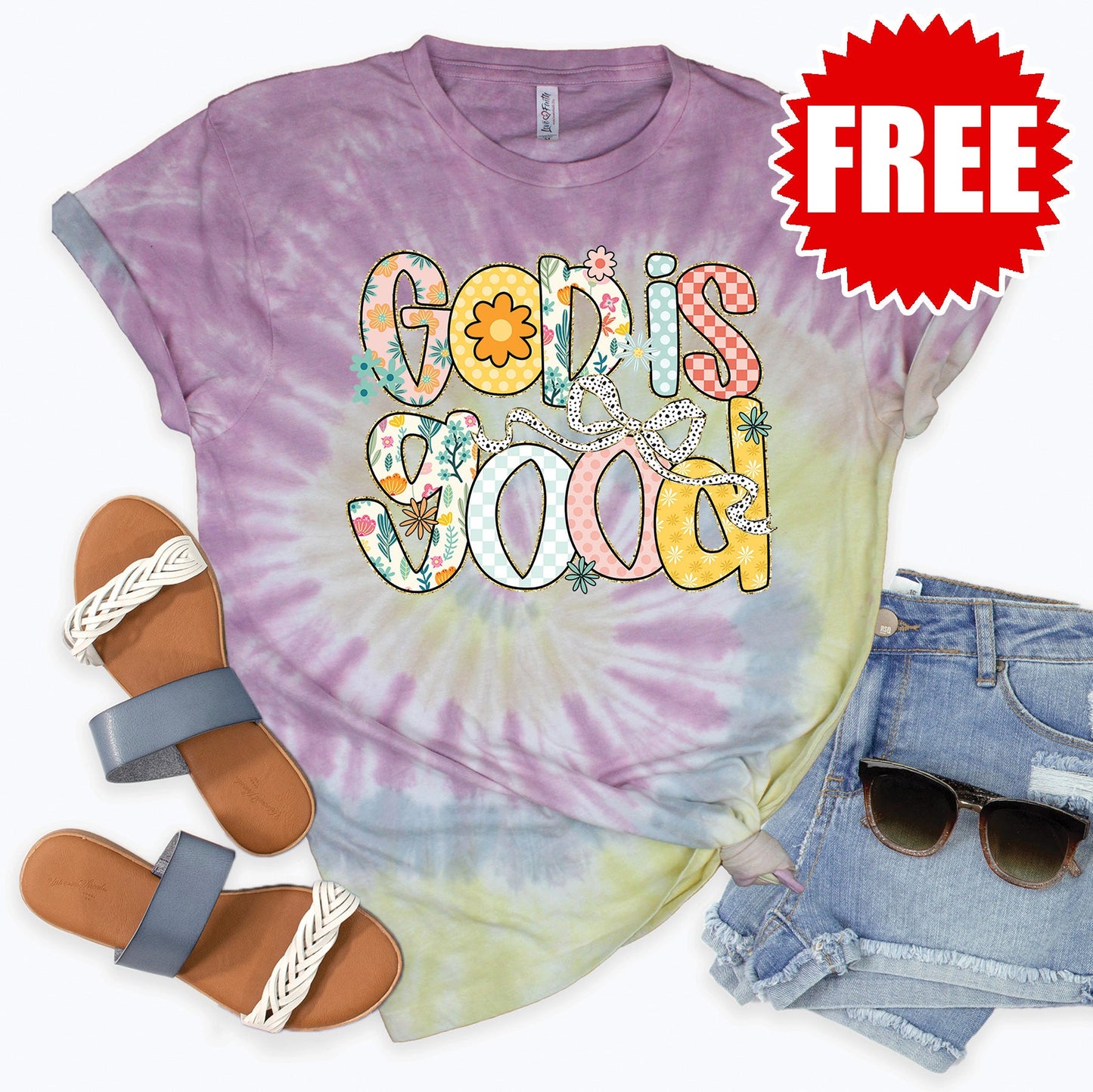 God is Good Tee - Desert Rose Tie Dye - 0 Style001