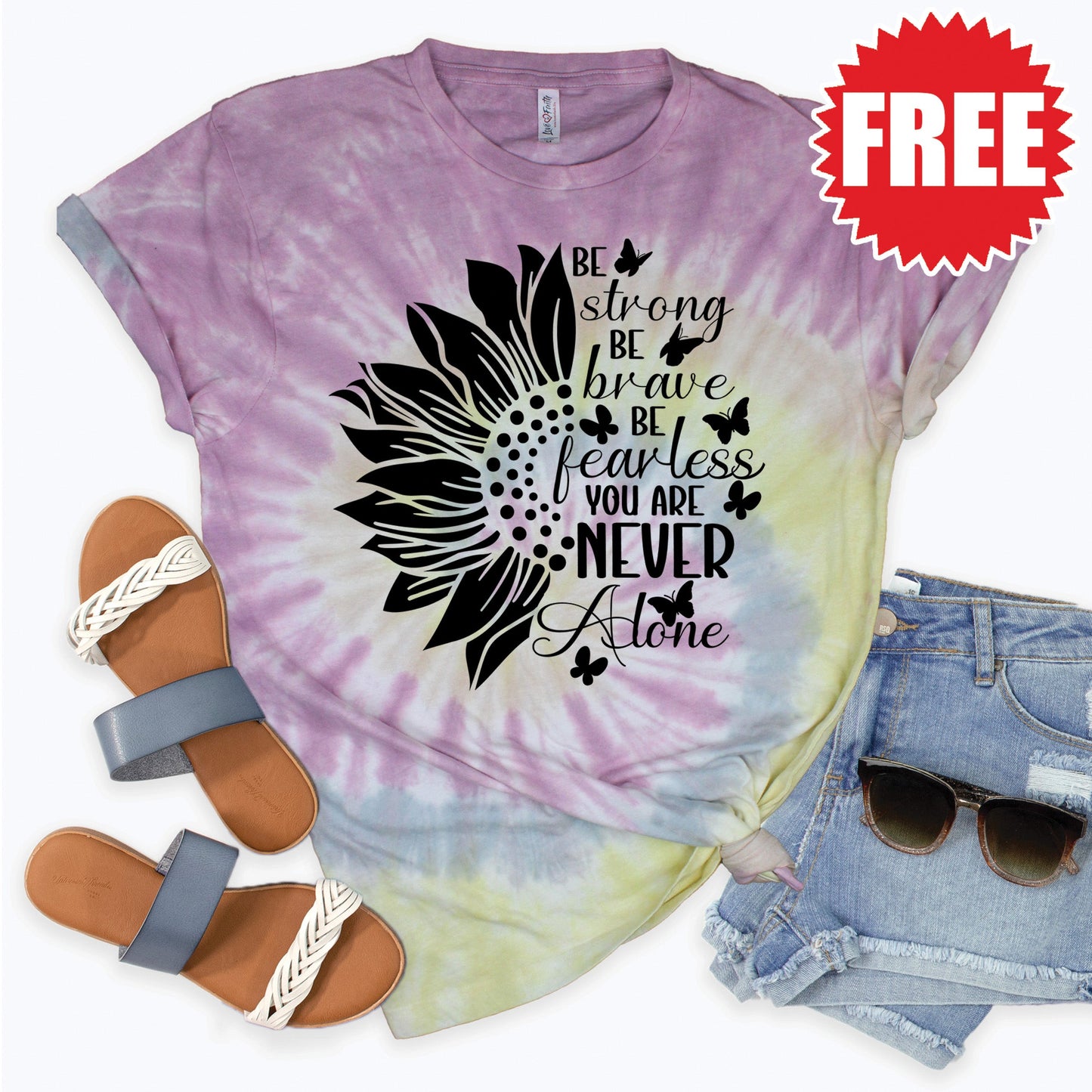 Be Strong Tee - Desert Rose Tie Dye - 0
