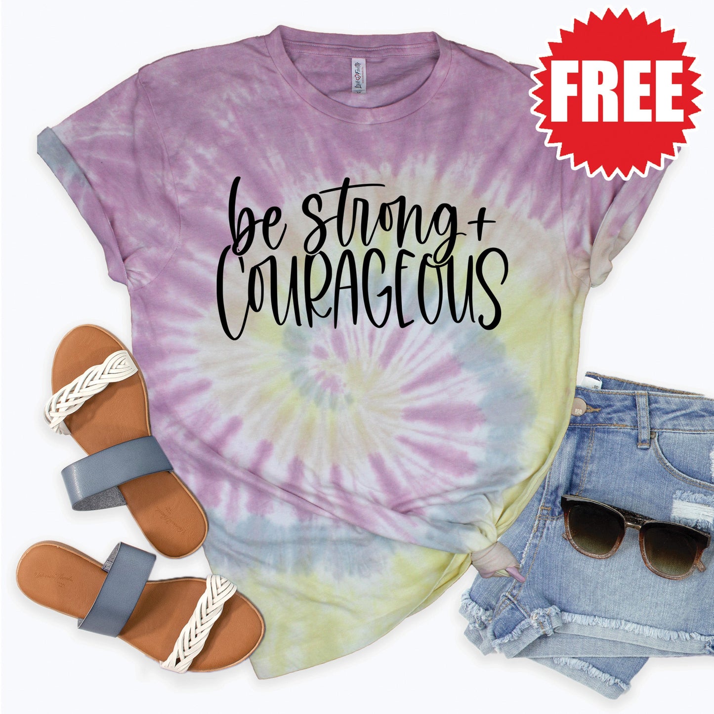 Be Strong Tee - Desert Rose Tie Dye - 0 Style001
