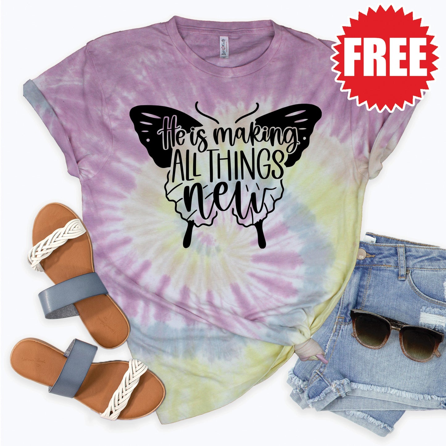 Making All Things New Tee - Desert Rose Tie Dye - 0