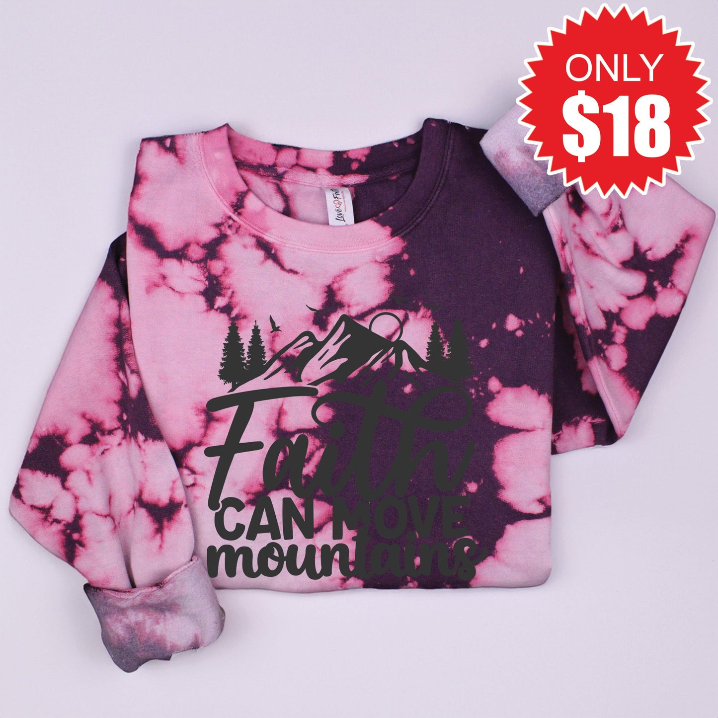 Faith Can Move Mountain Sweatshirt - Dragonfruit Blast - 18