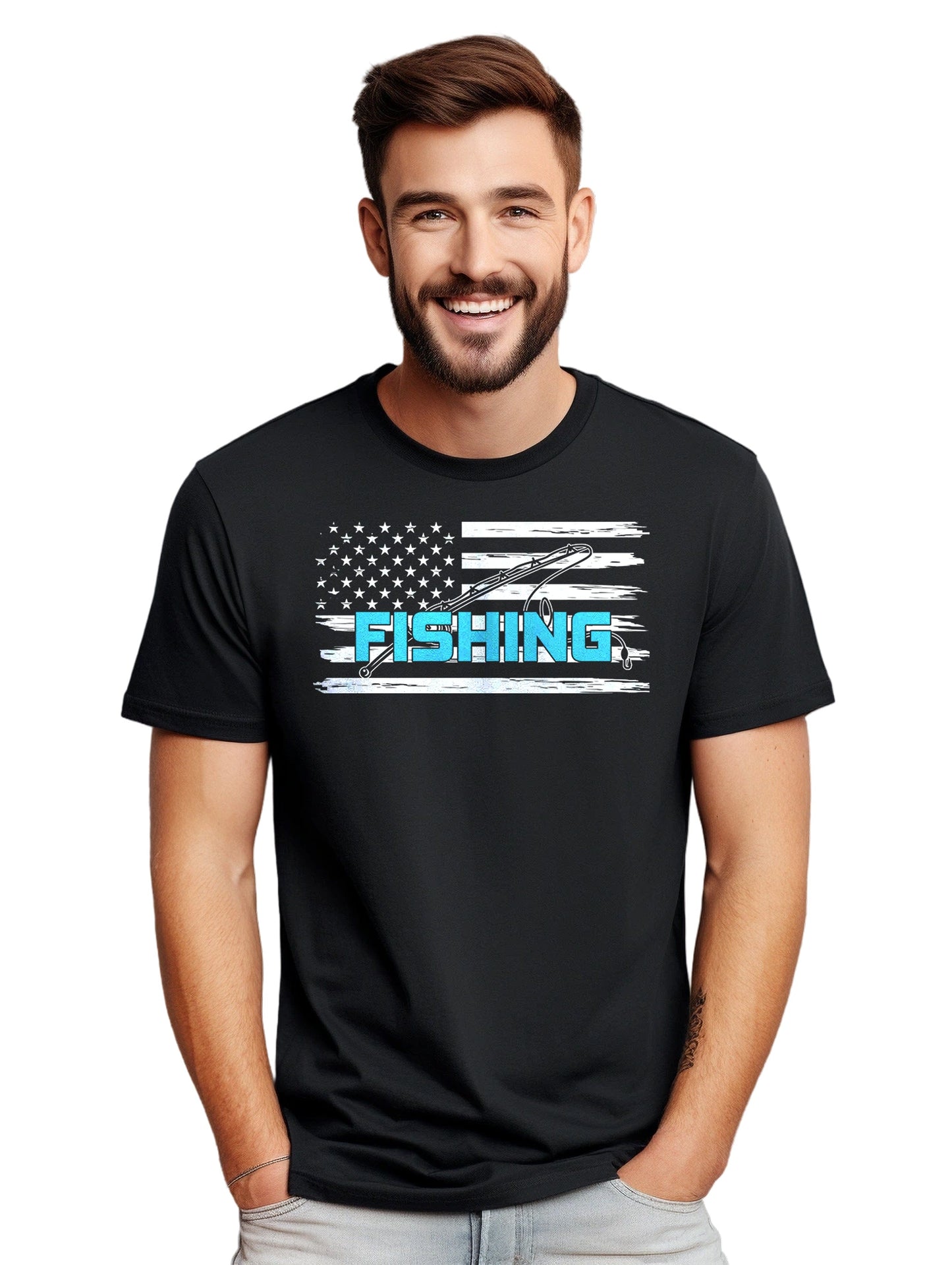 Fishin' USA Flag TShirt Hook,