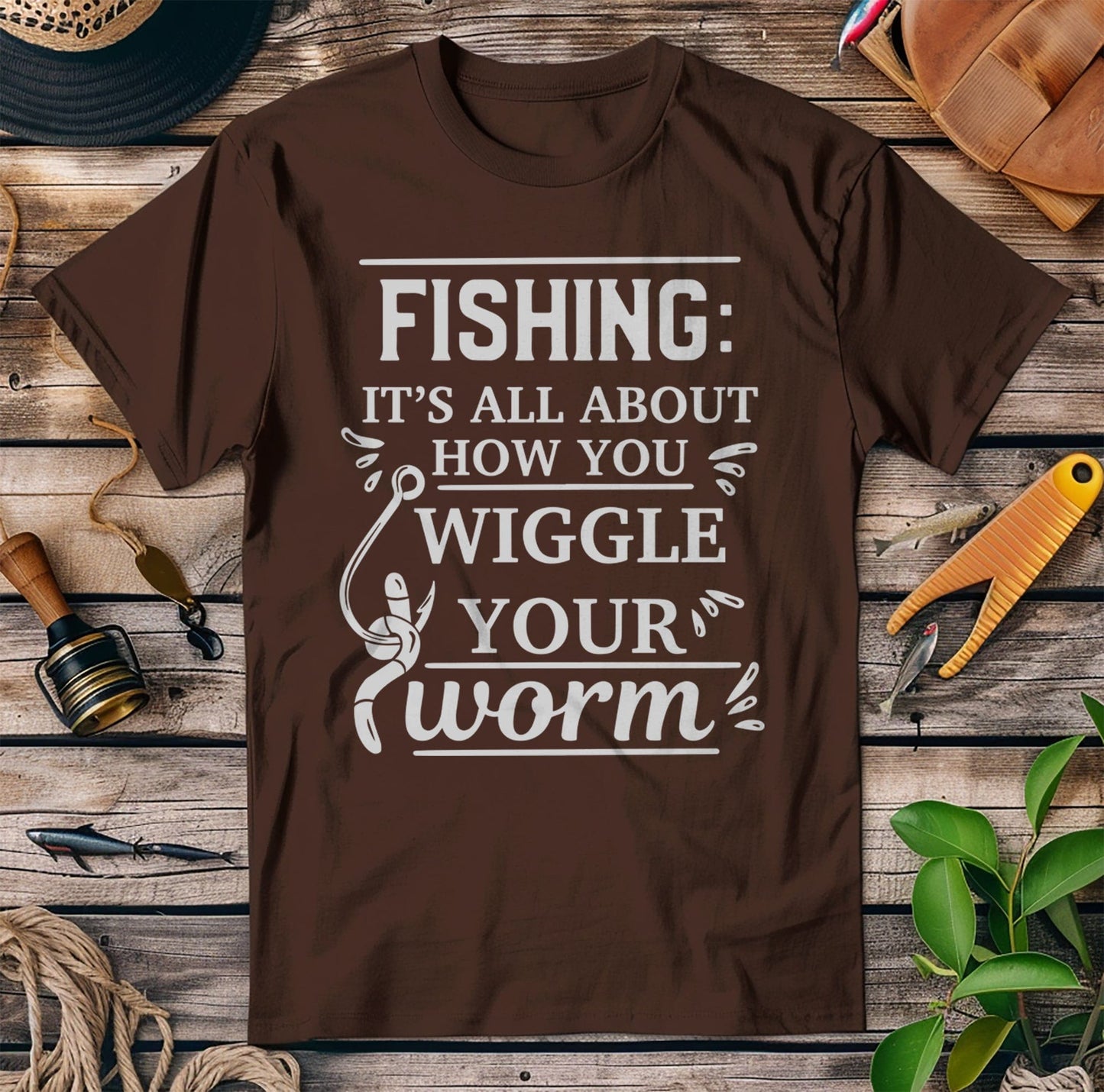Fishing Wiggle Worm Reel T-Shirt