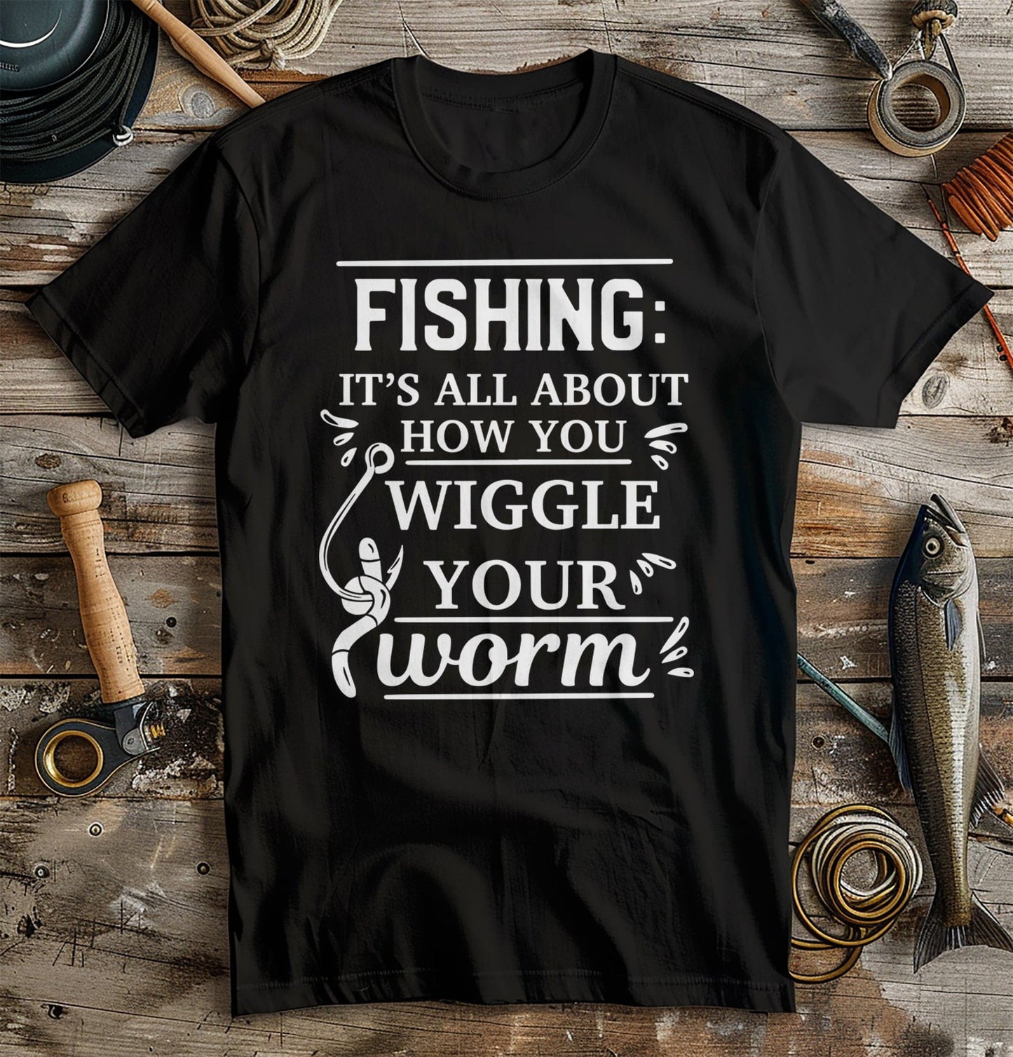 Fishing Wiggle Worm Reel T-Shirt