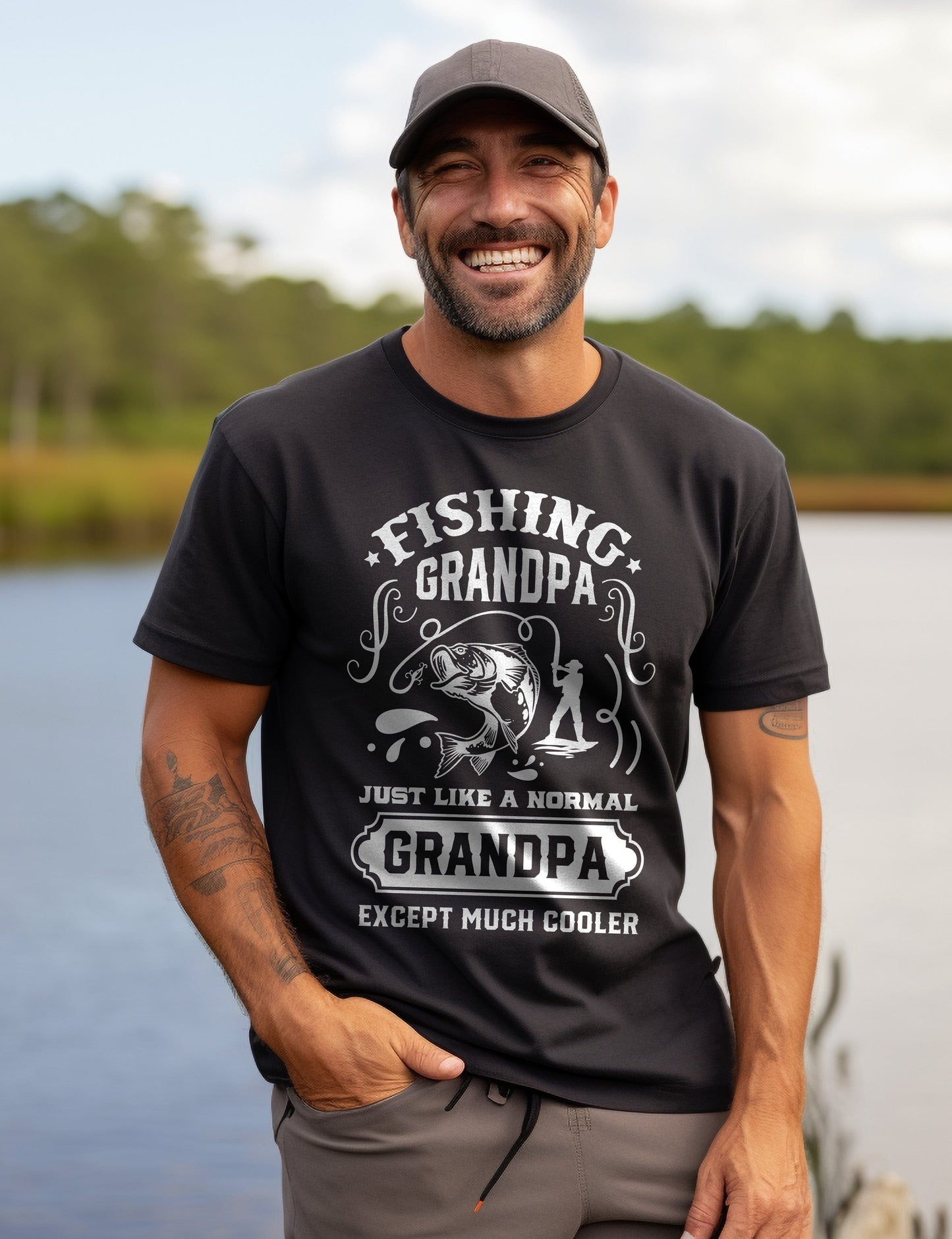 Fishing Grandpa Just Like Funny T-Shirt
