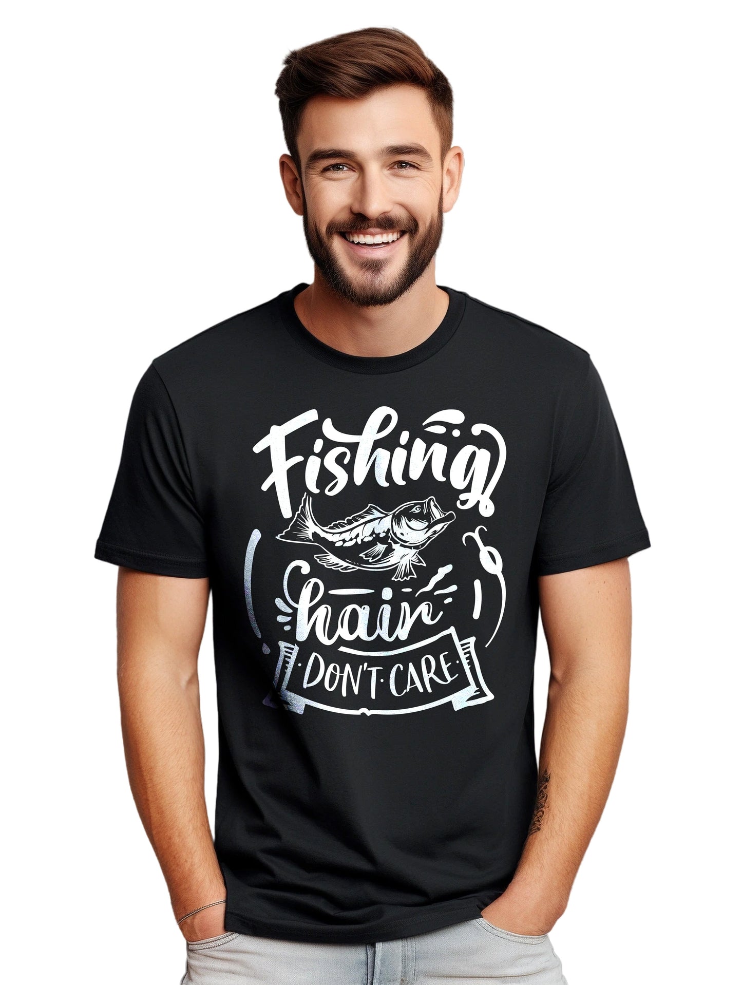 Fishing Hair Don't Care T-Shirt
