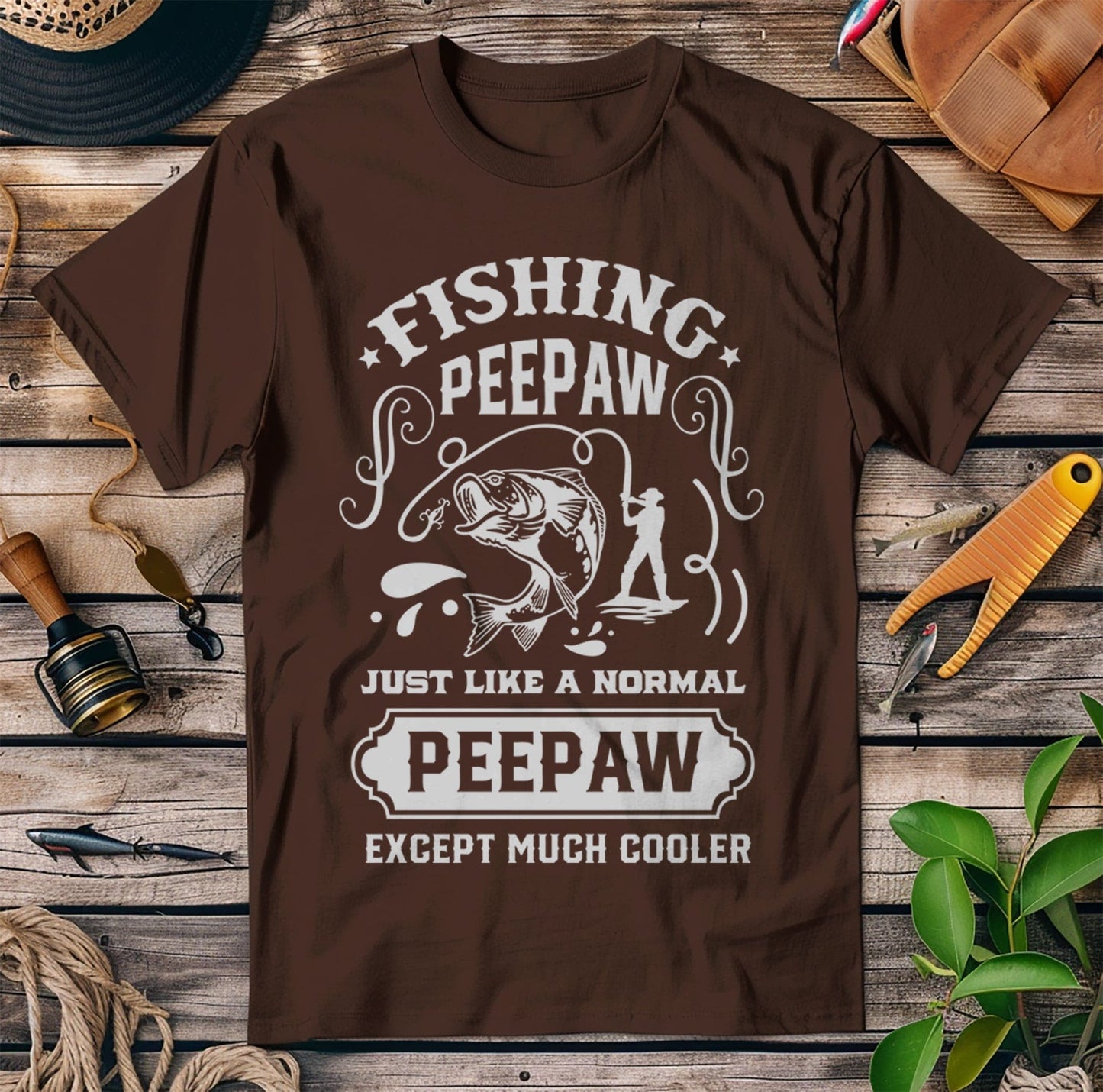 Fishing Peepaw Just Cooler Than T-Shirt