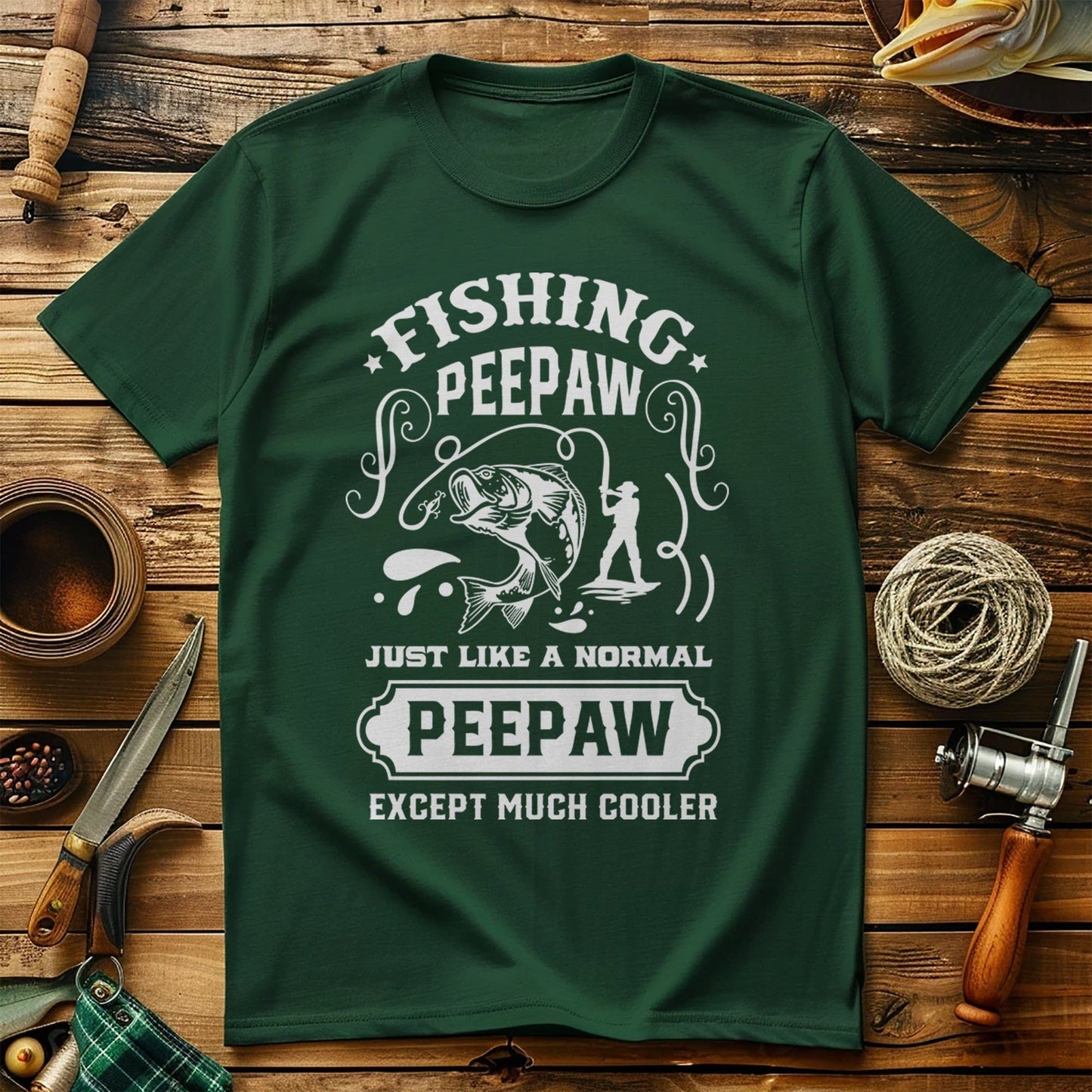 Fishing Peepaw Just Cooler Than T-Shirt