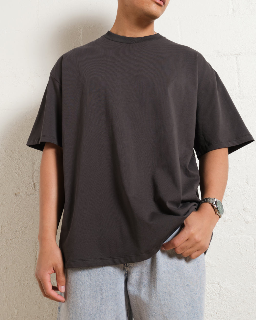 Oversized Tee 4 Pack: Charcoal, Black, Brown, Powder Blue
