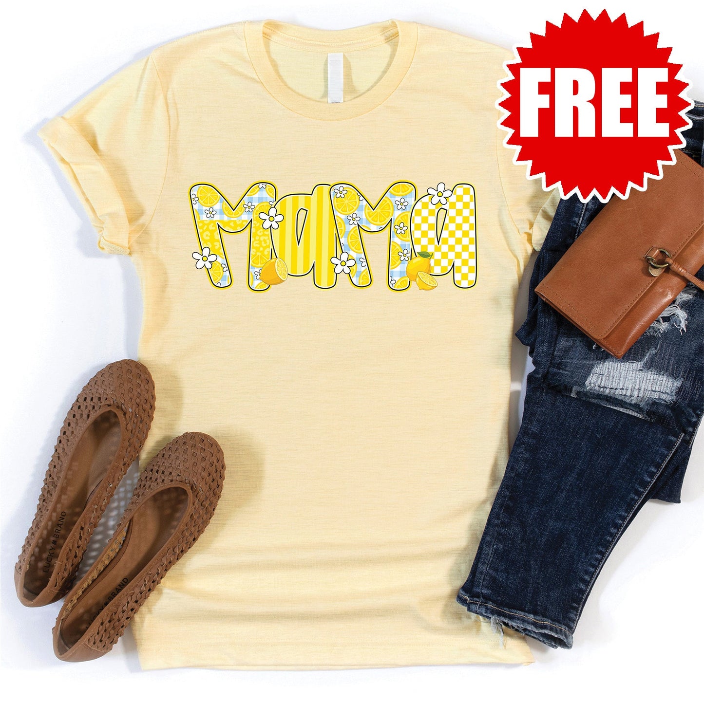 Mama Lemon Tee - Heather French Vanilla - 0