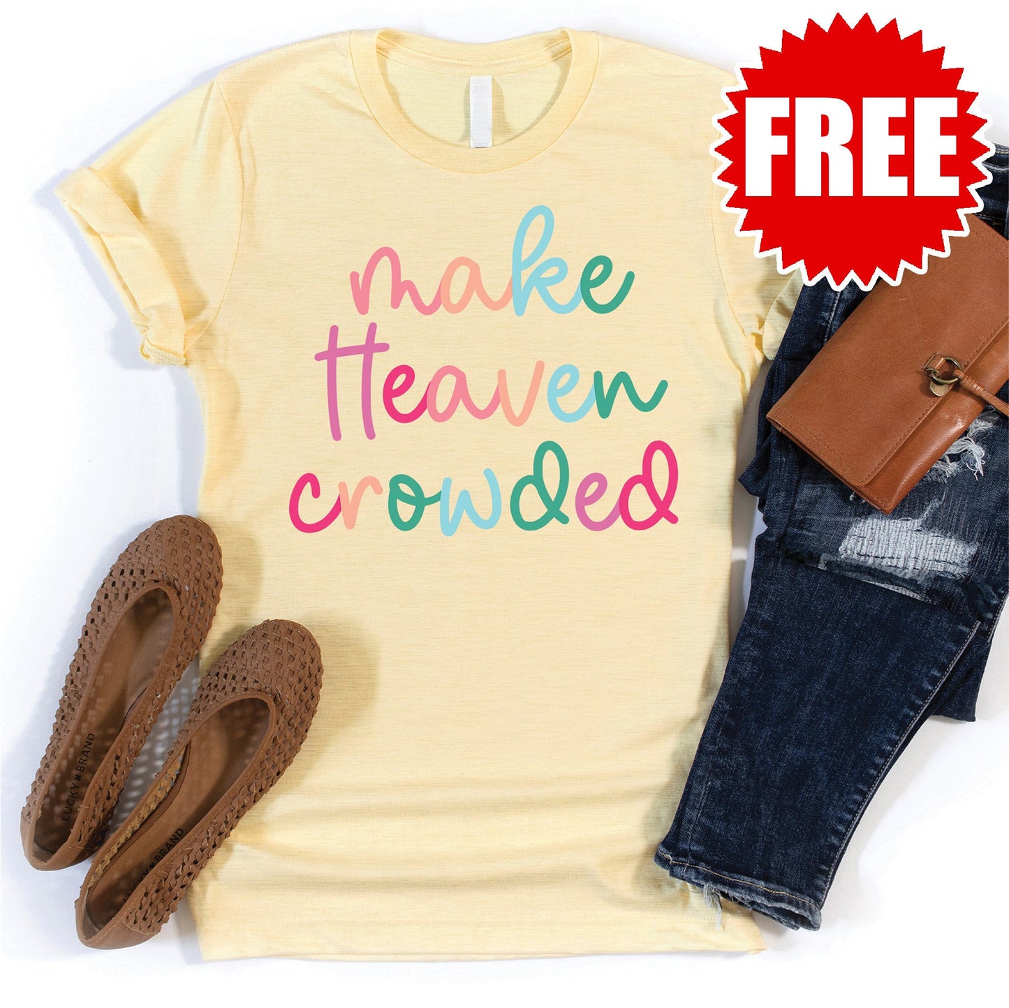 Make Heaven Crowded Tee - Heather French Vanilla - 0