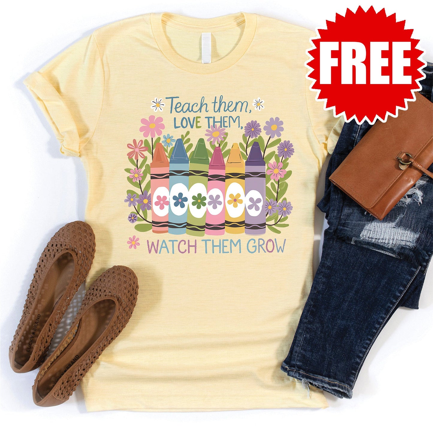 Teach Them Tee - Heather French Vanilla - 0
