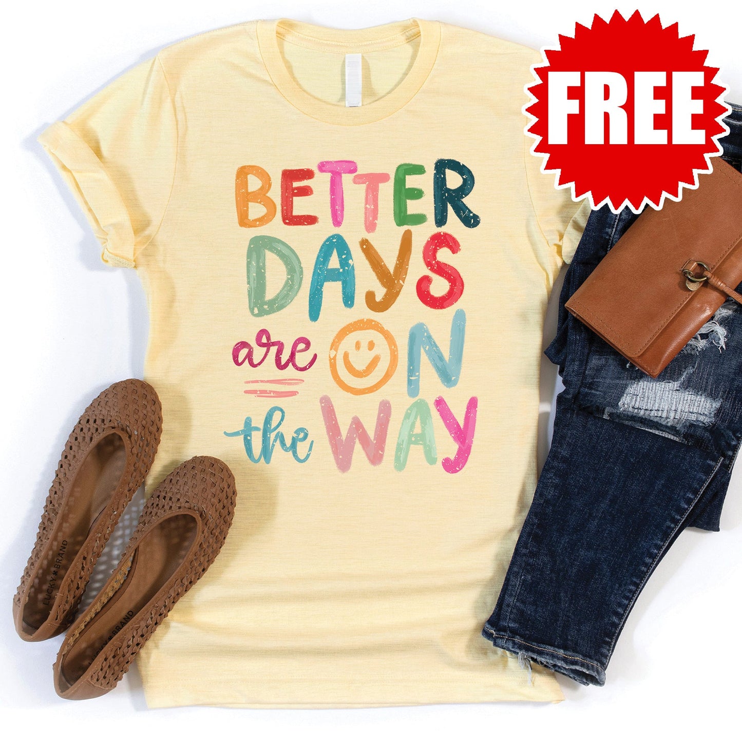Better Days Tee - Heather French Vanilla - 0 Style001