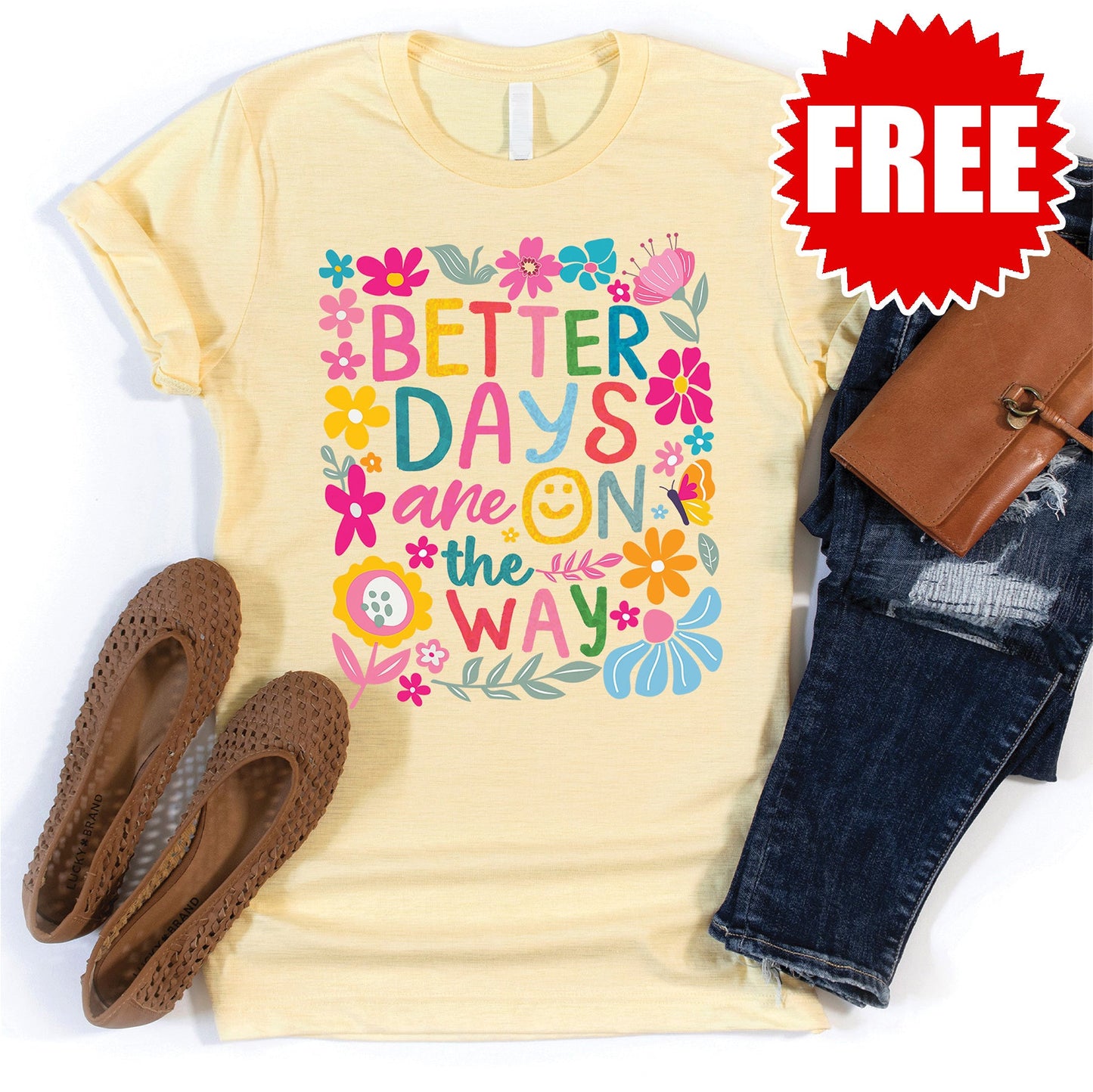 Better Days Tee - Heather French Vanilla - 0
