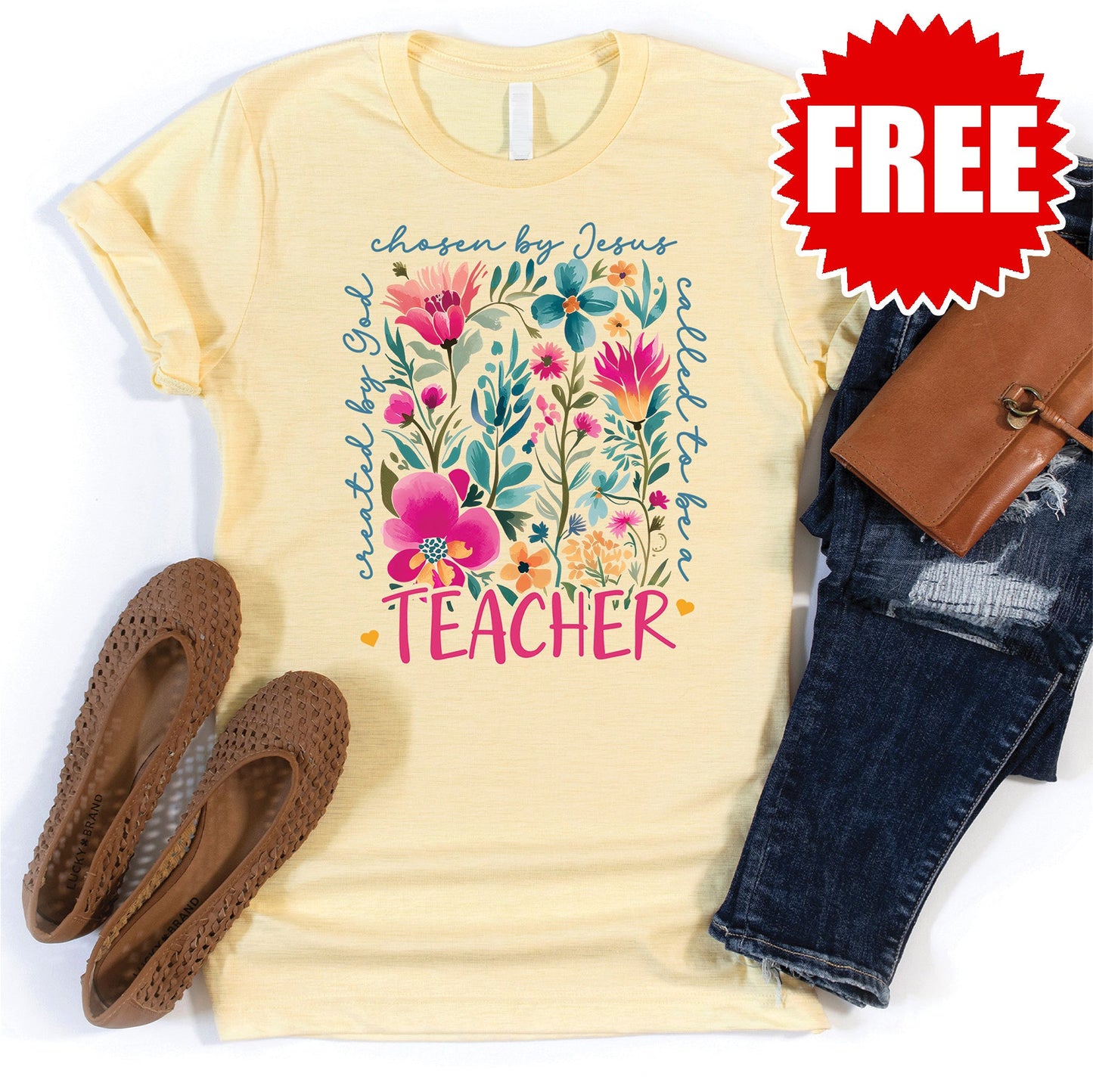 Called To Be A Teacher Tee - Heather French Vanilla - 0