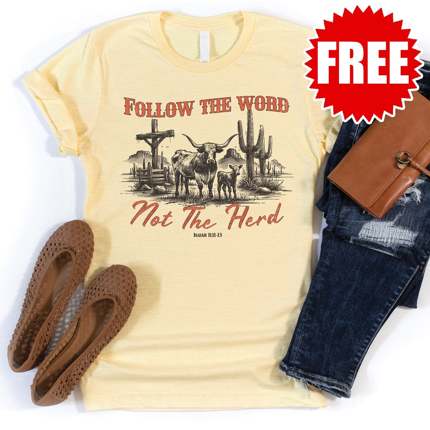 Follow the Word Tee - Heather French Vanilla - 0