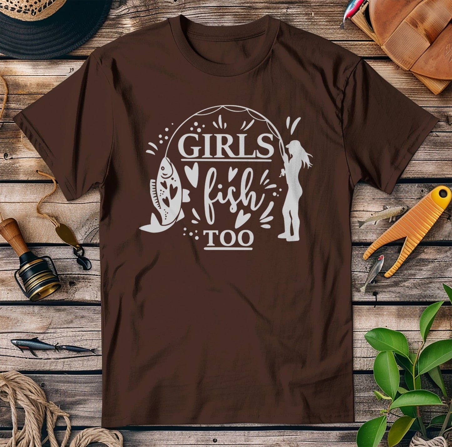Girls Fish Too TShirt Hooked on