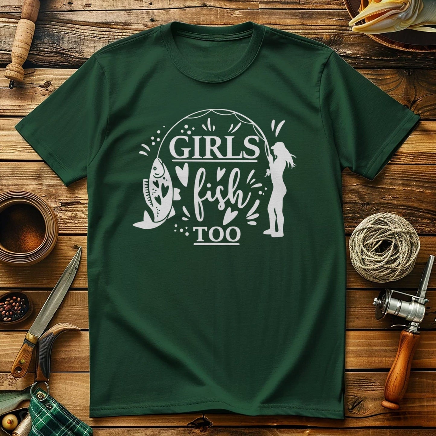 Girls Fish Too TShirt Hooked on
