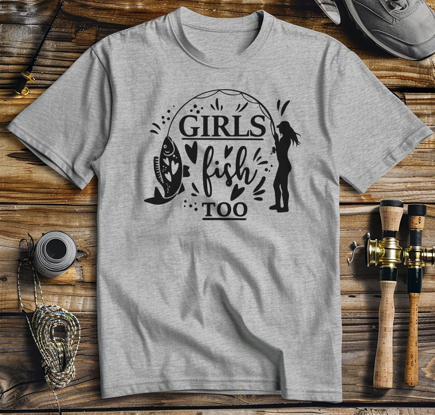 Girls Fish Too TShirt Hooked on