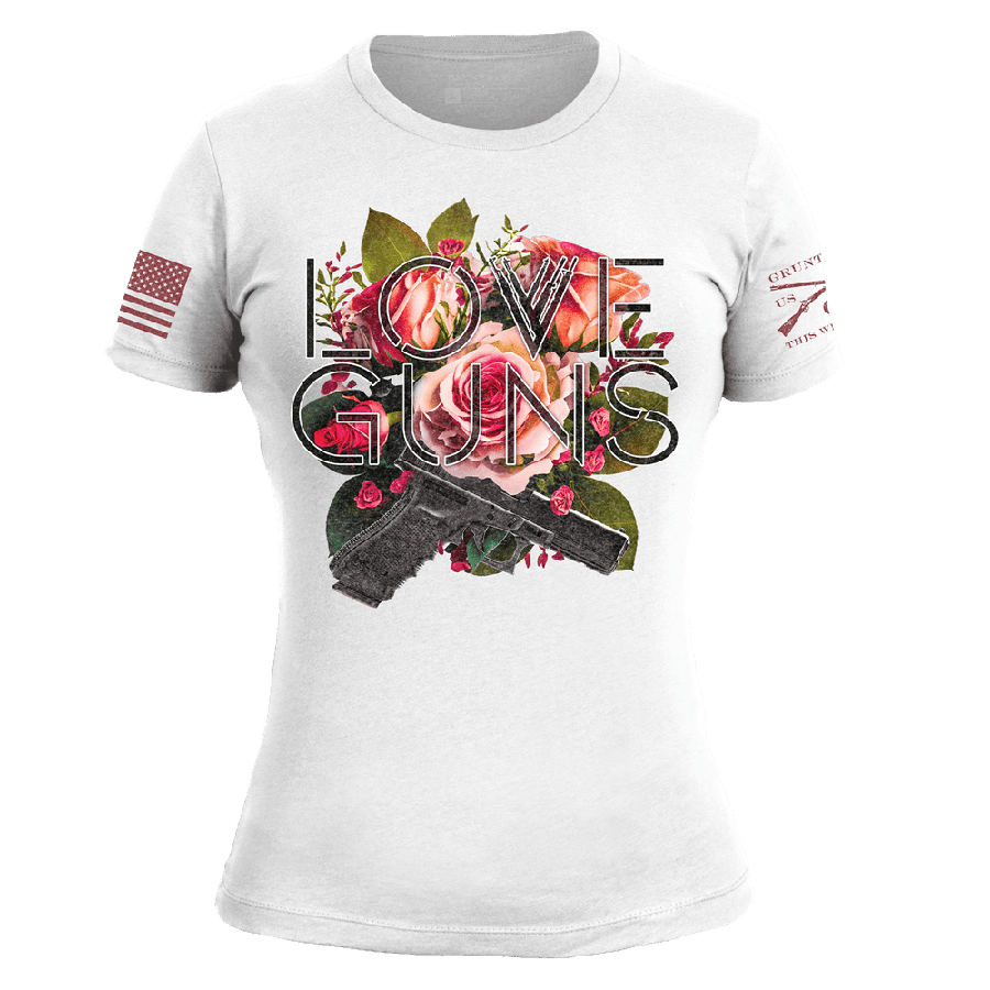 Women's Love Guns Slim Fit T-Shirt - White