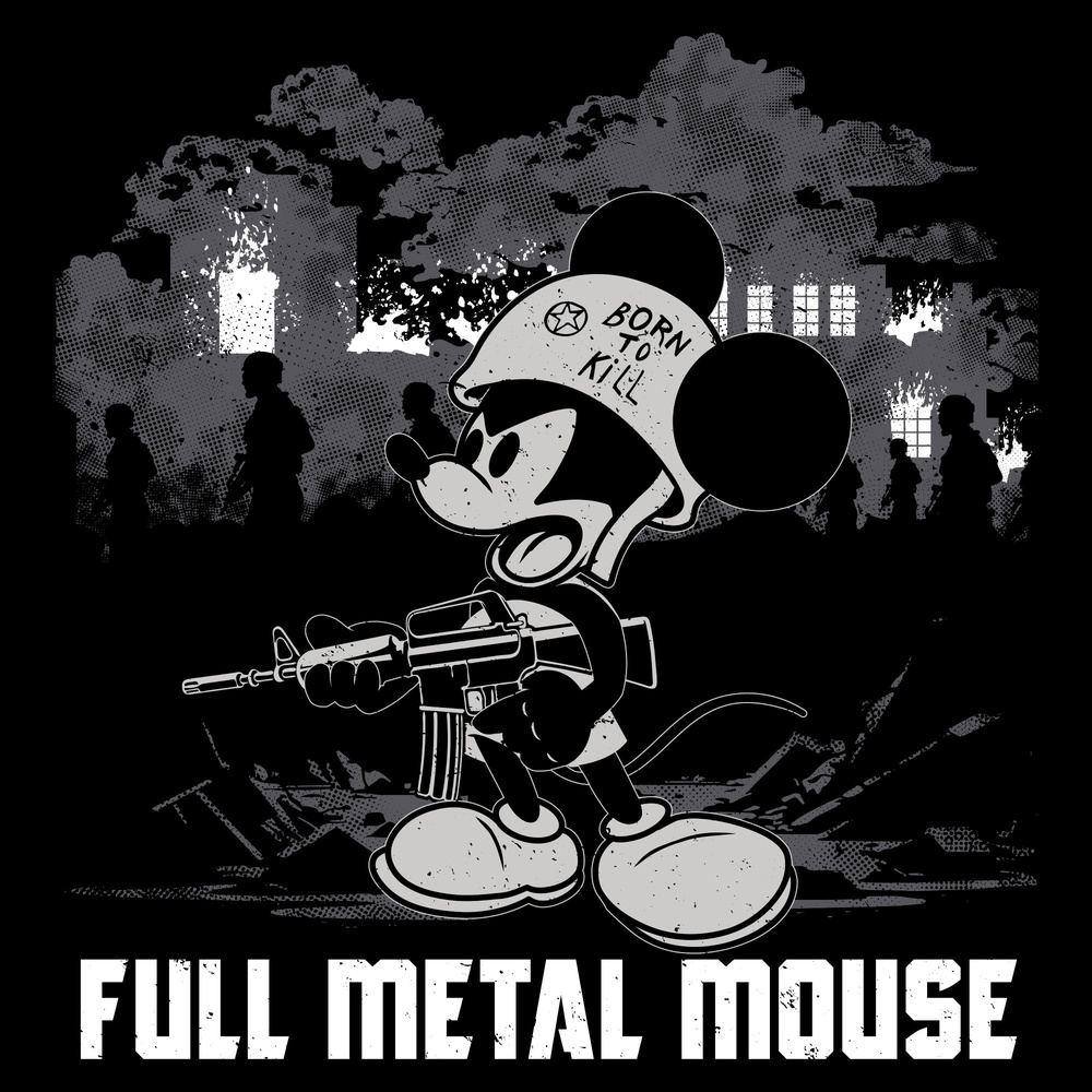 Women's Full Metal Mouse Slim Fit T-Shirt - Black