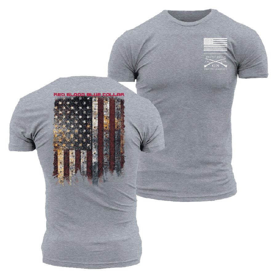 Red Blood Blue Collar¬Æ T-Shirt - Dark Heather Gray