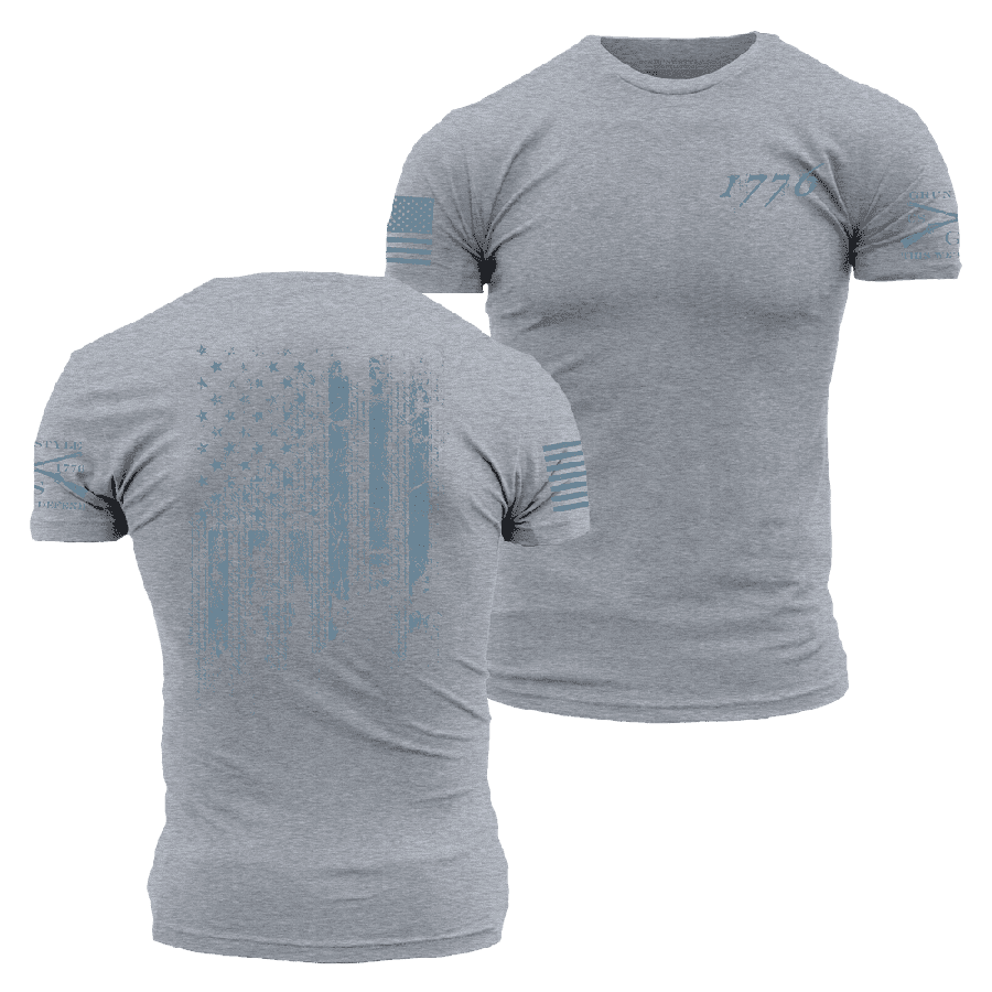 1776 Flag T-Shirt - Dark Heather Gray