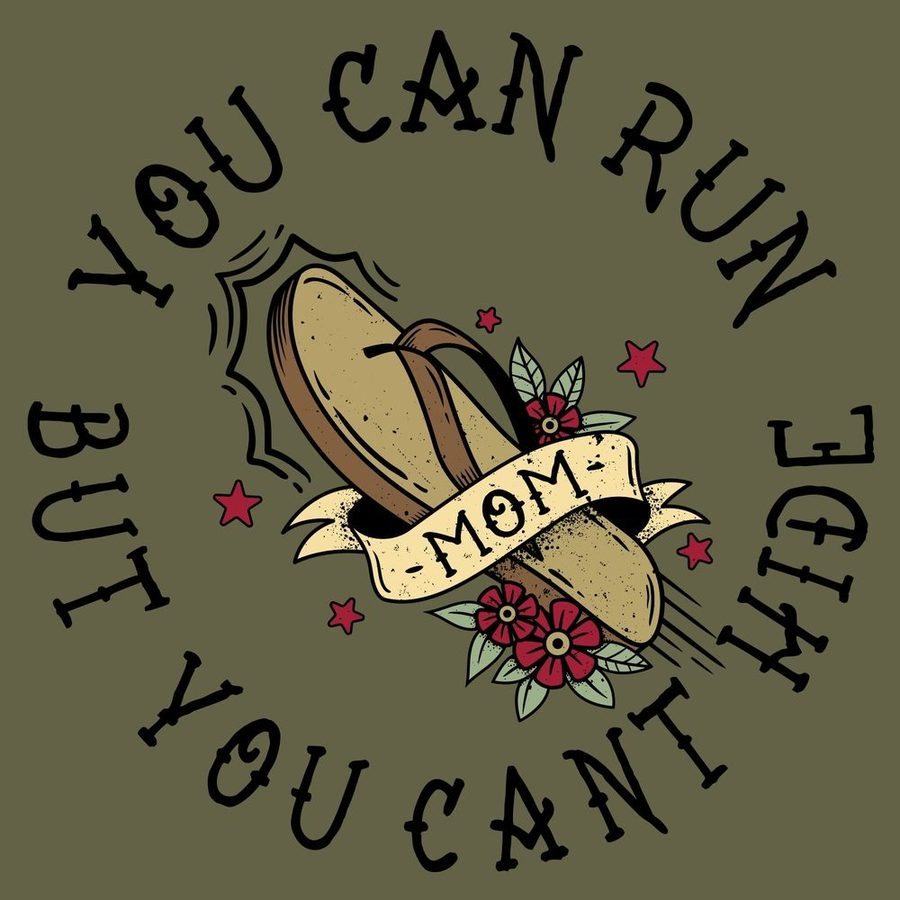 Women's You Can Run Boyfriend Fit T-Shirt - Military Green