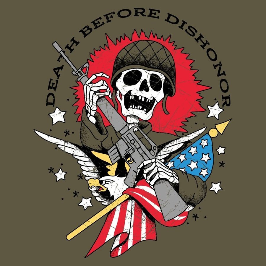 Death Before Dishonor T-Shirt - Military Green