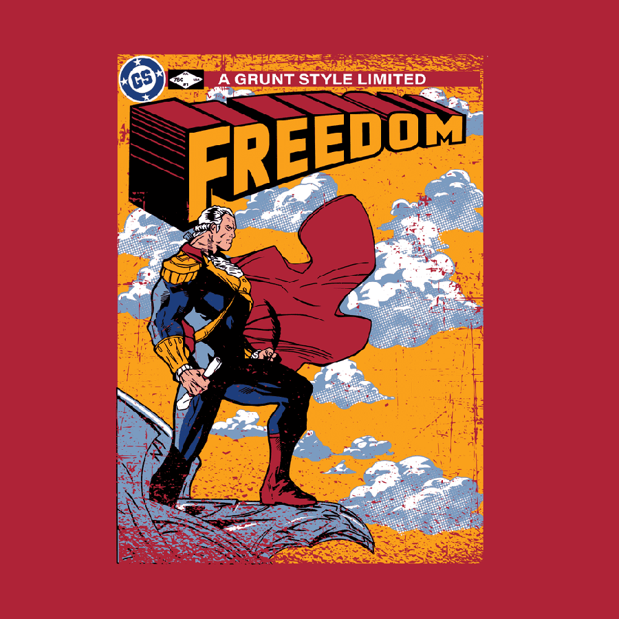 Freedom Comic T-Shirt - Red