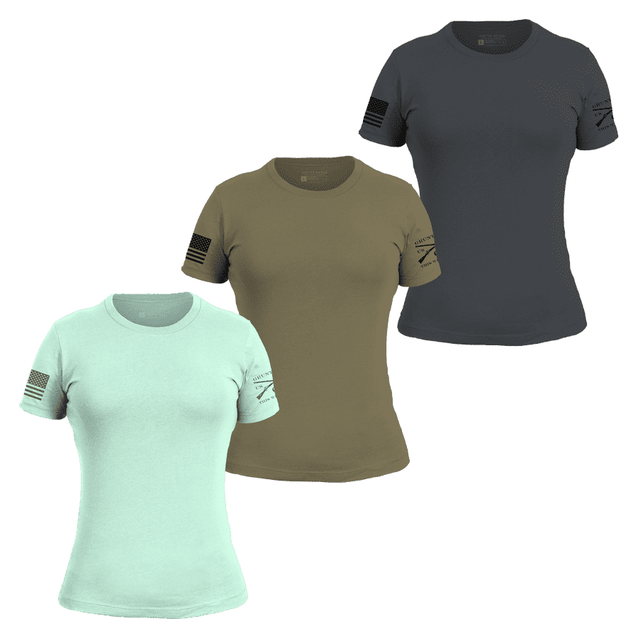 Basic T-Shirt Women's Slim Fit Spring Collection 3-Pack