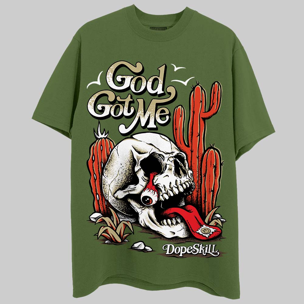Olive Collection DopeSkill Olive T-shirt God Got Me Graphic