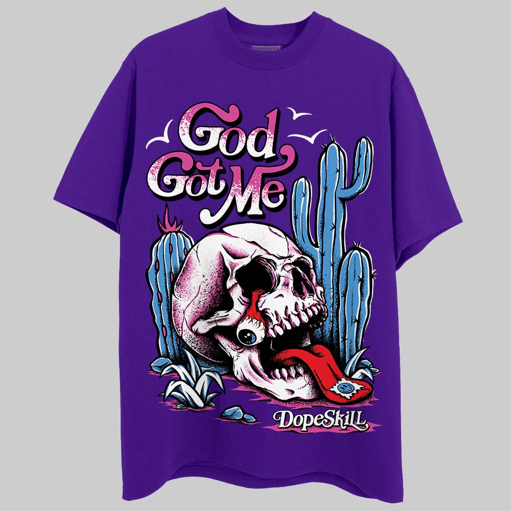 PURPLE Collection DopeSkill Purple T-shirt God Got Me Graphic