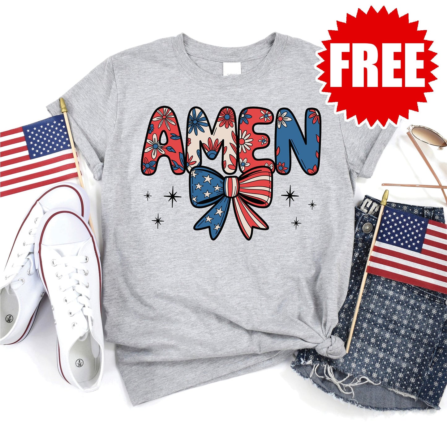 Amen Tee - Heather Grey - 0