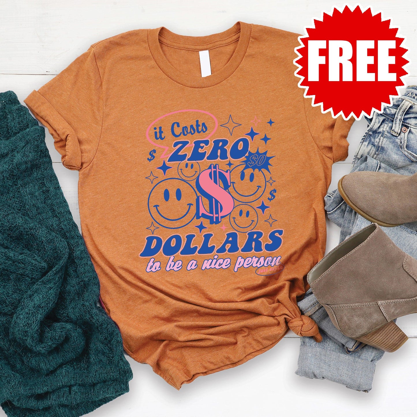 Costs Zero Tee - Heather Autumn - 0