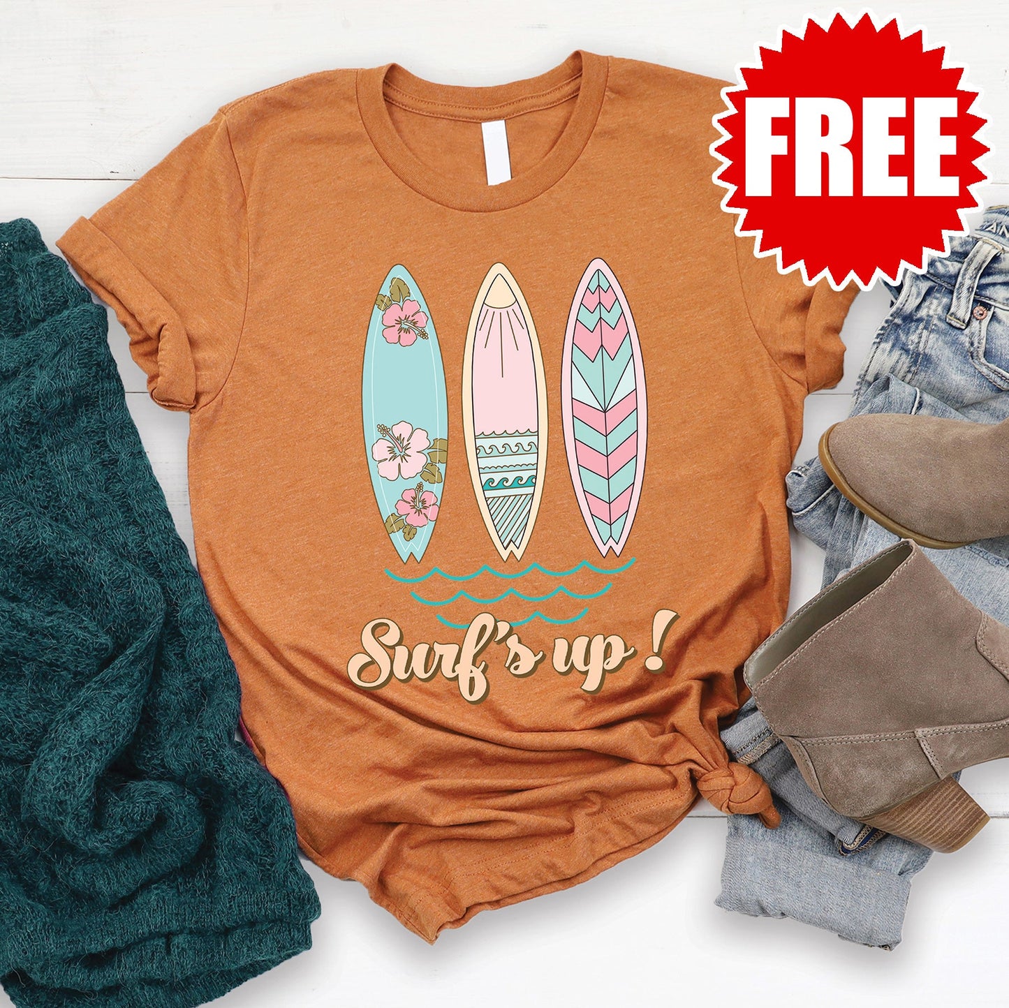 Surf's Up Tee - Heather Autumn - 0