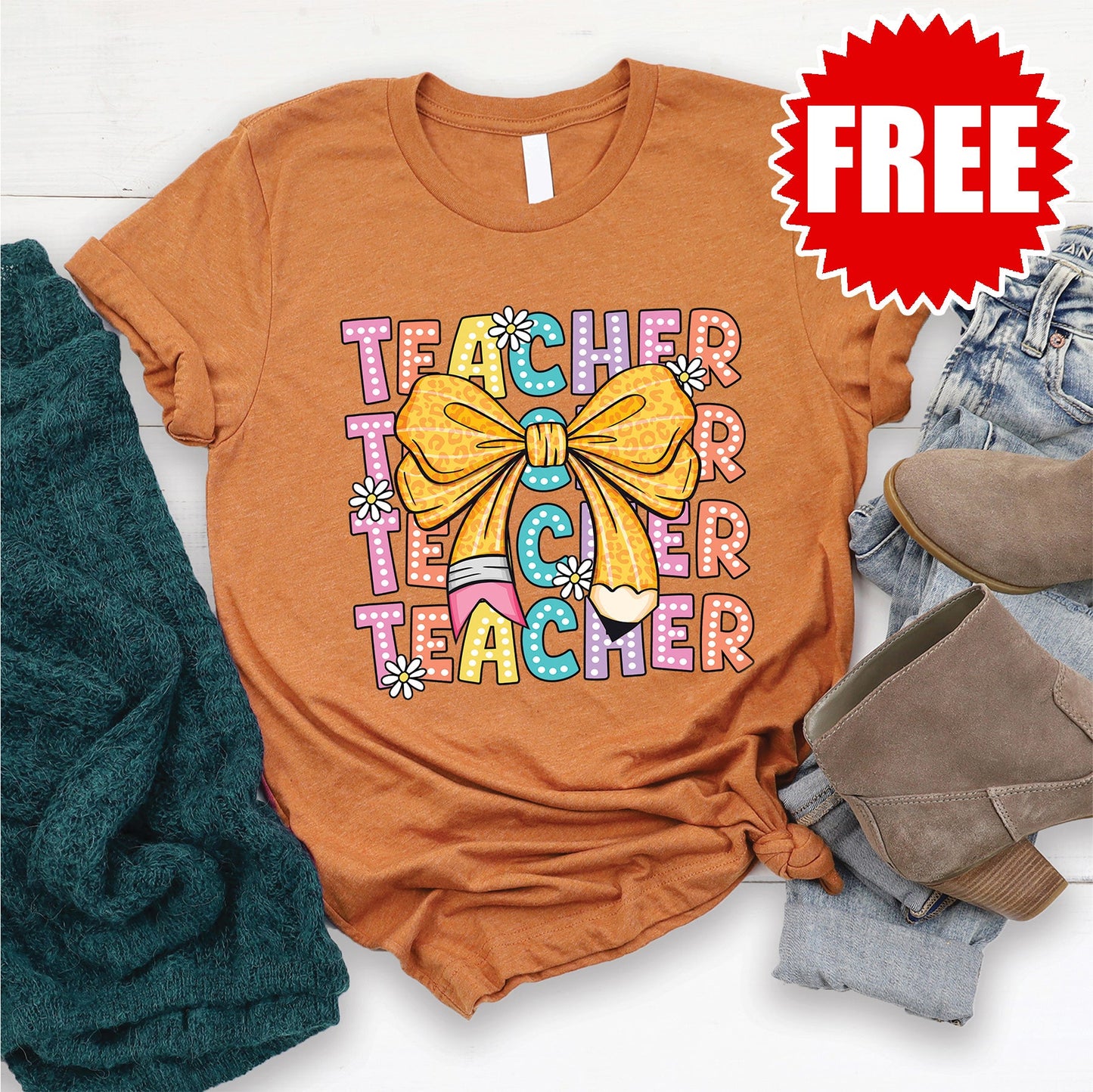 Teacher Tee - Heather Autumn - 0