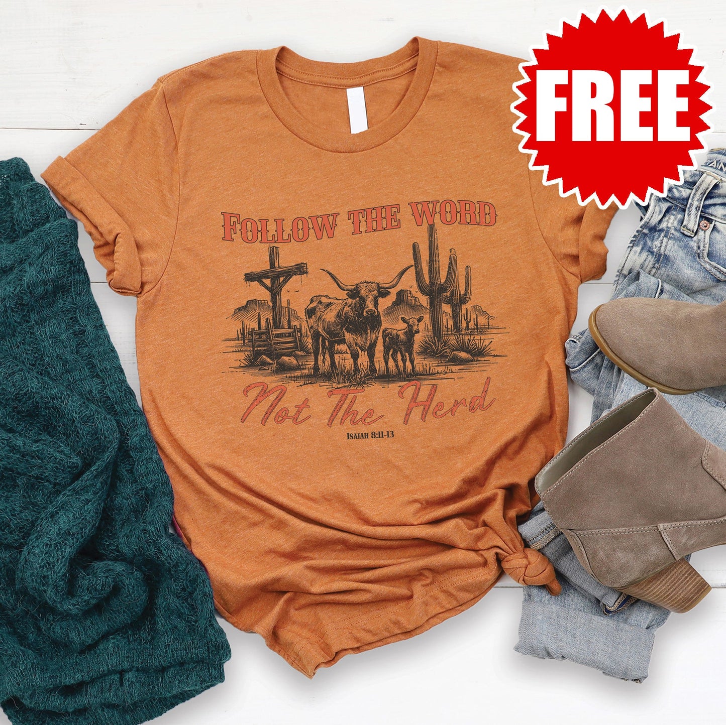Follow the Word Tee - Heather Autumn - 0
