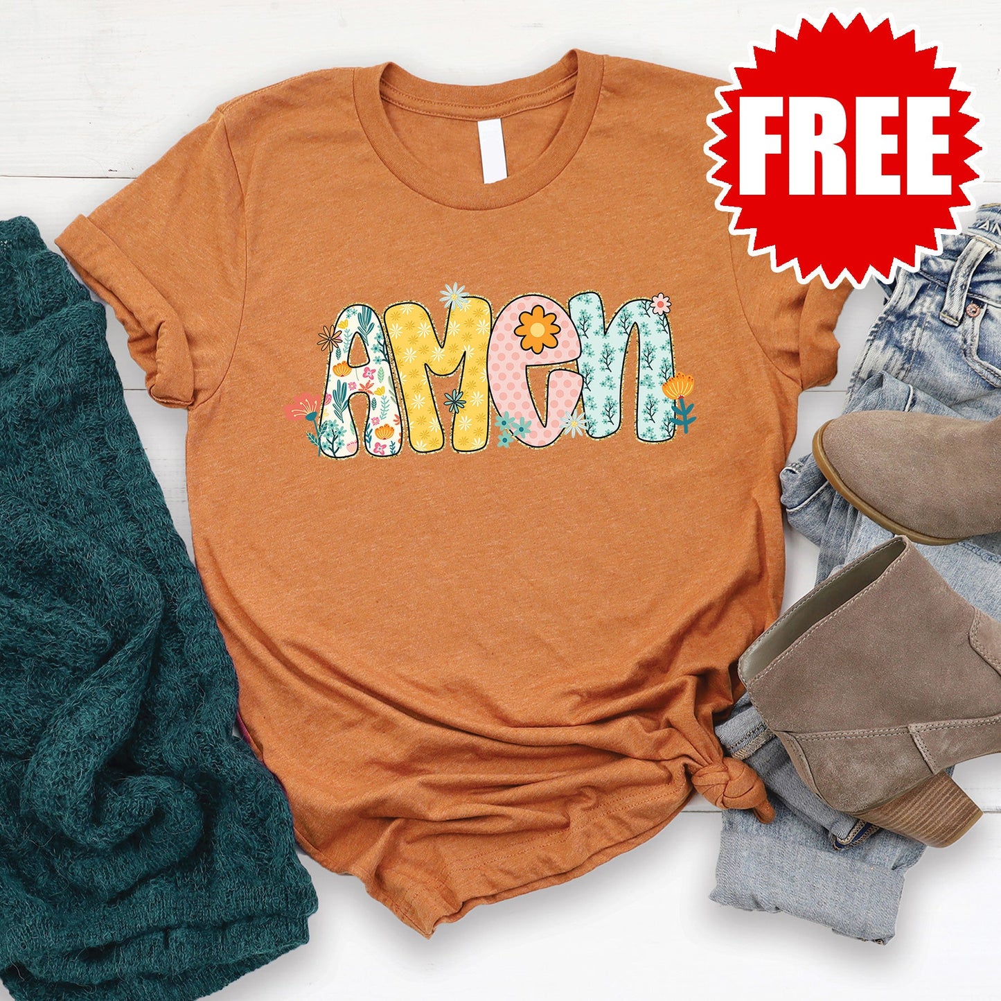 Amen Tee - Heather Autumn - 0