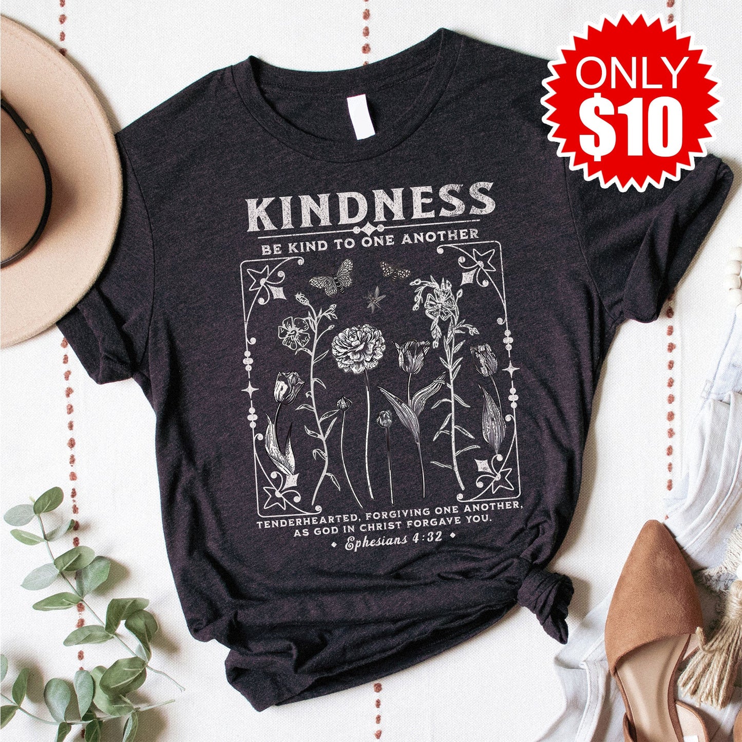 Kindness Tee - Heather Black