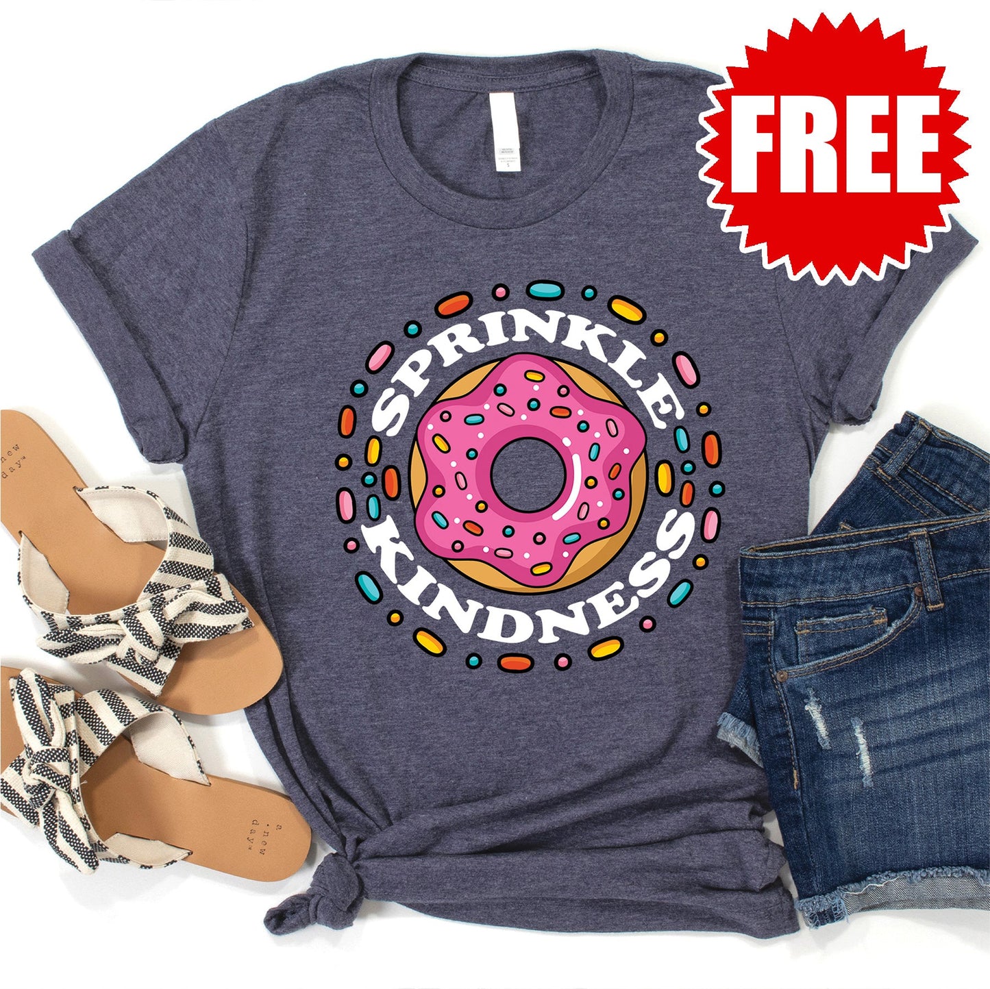 Sprinkle Tee - Heather Blue Onyx - 0