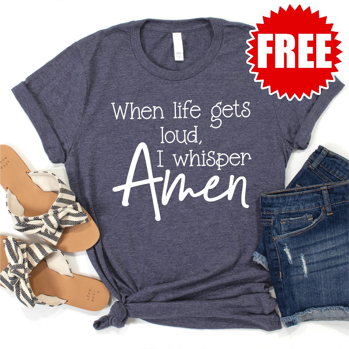 When Life Gets Loud Tee - Heather Blue Onyx - 0