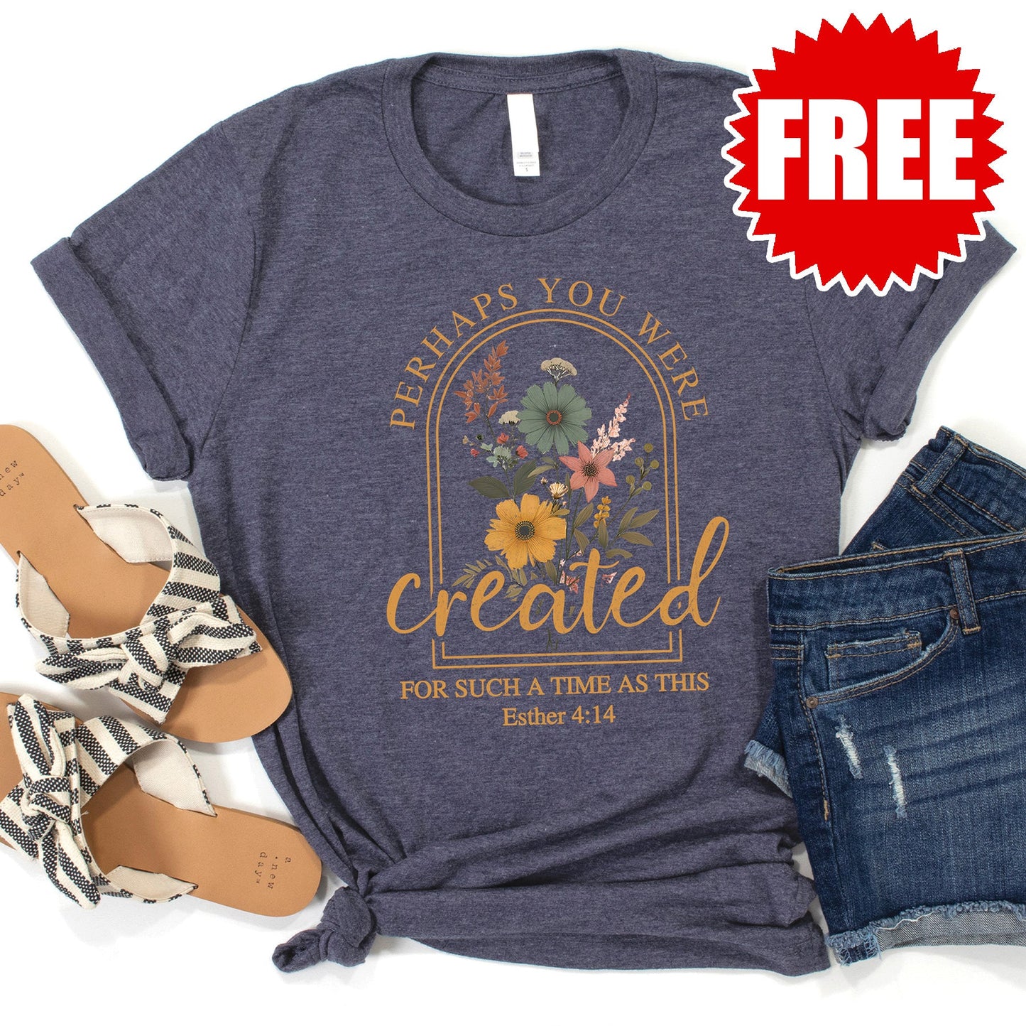 Created Tee - Heather Blue Onyx - 0