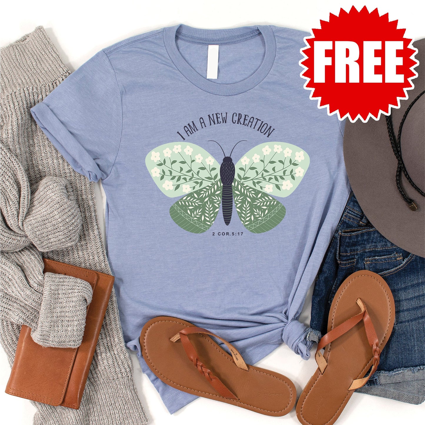 New Creation Tee - Heather Blue - 0