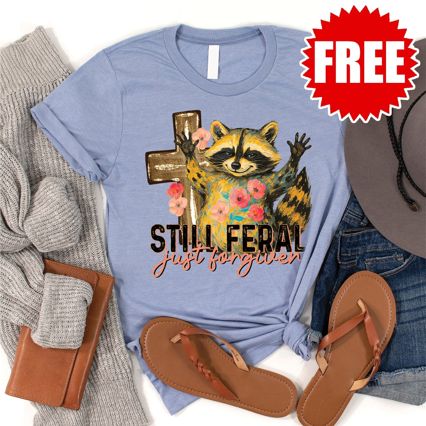 Still Feral Tee - Heather Blue - 0
