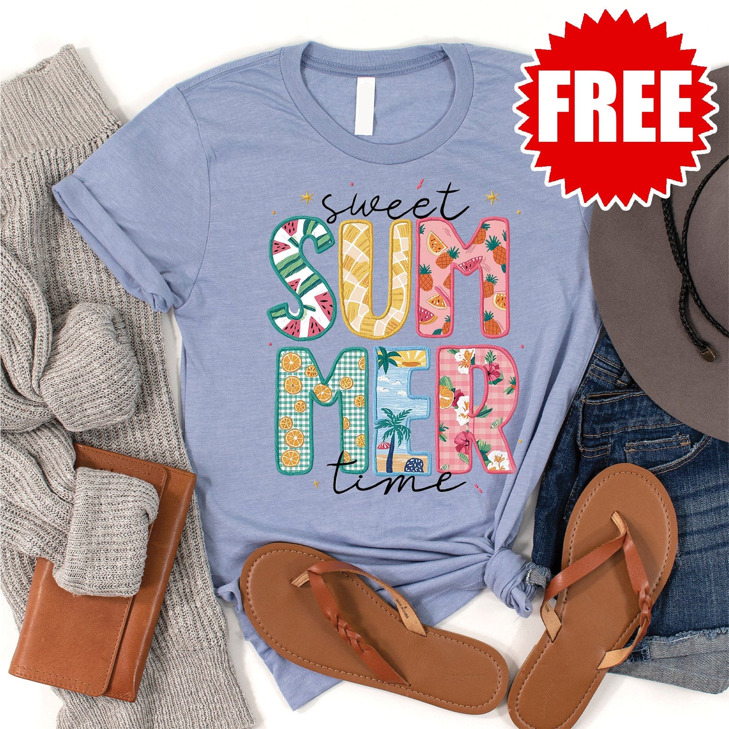 Sweet Summer Tee - Heather Blue - 0