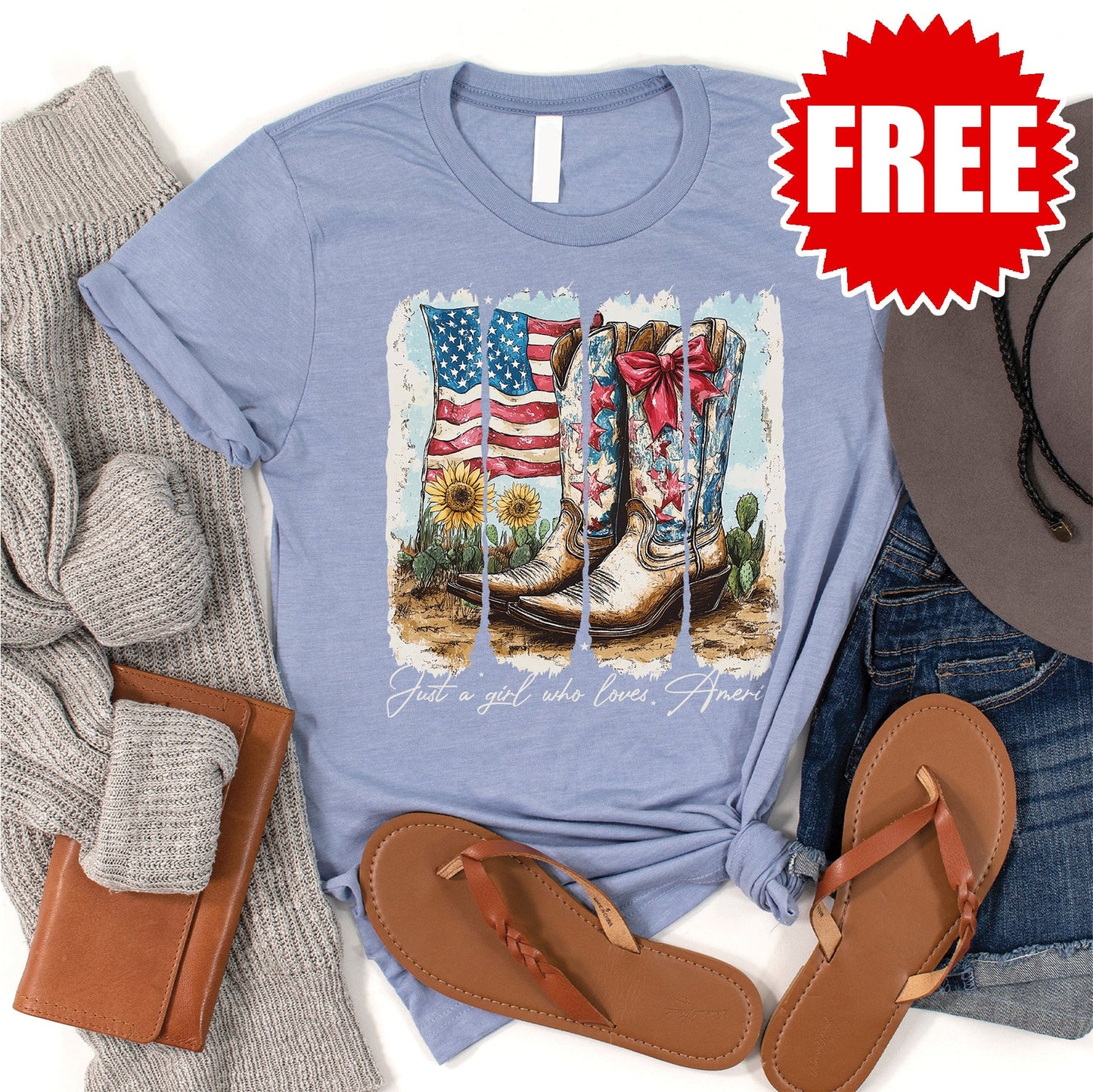 Boots Tee - Heather Blue - 0